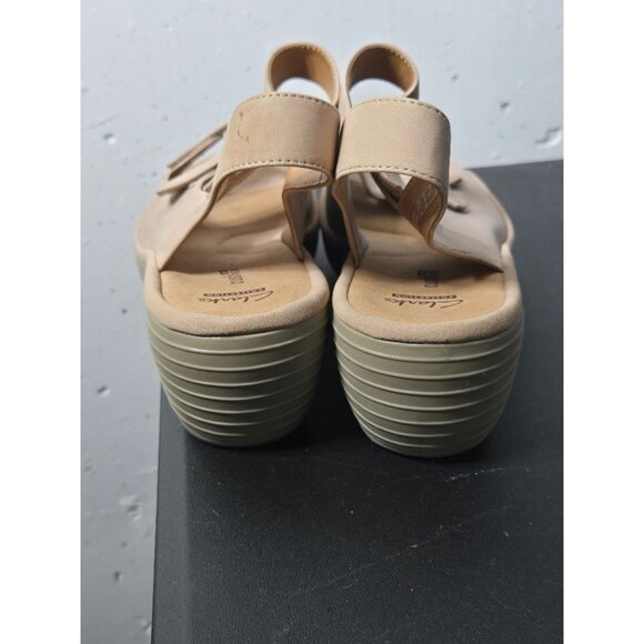 Clarks Soft Cushion Womens Reedly Juno Wedge Sandal Size 10W Neutral Summer - Picture 5 of 10